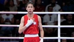 Lin Yu-ting bereaksi setelah mengalahkan petinju Uzbekistan Sitora Turdibekova dalam pertandingan pendahuluan tinju putri kelas 57 kg di Olimpiade Musim Panas 2024, Jumat, 2 Agustus 2024, di Paris, Prancis. (Foto: AP)