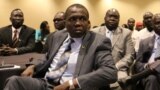 David Mayen Dengdit, center, the now-resigned press secretary for South Sudan's Vice President James Wani Igga, attends a meeting in this undated photo. (Photo courtesy of David Mayen Dengdit)