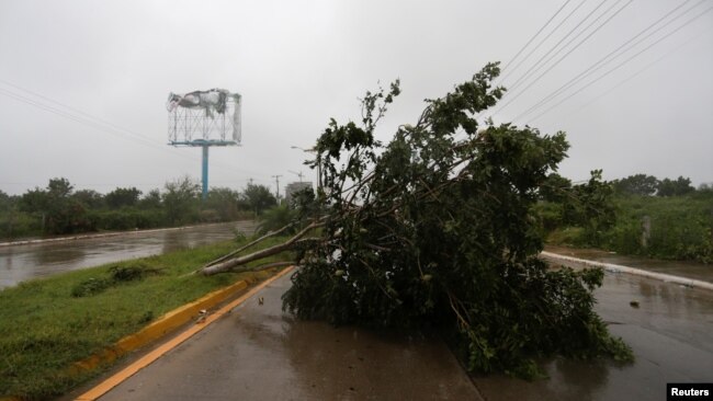 Hurricane Pamela pounds the Pacific coast resort with strong winds as it makes landfall in Mazatlan, Mexico, October 13, 2021.