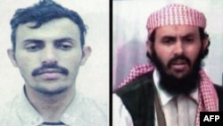 FILES - A reproduction of a document released by the Yemeni Interior Ministry on January 15, 2010 shows two different undated portraits of Yemeni Qasem al-Rimi, the new military commander of Al-Qaida in the Arabian Peninsula (AQAP).