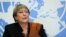 FILE - U.N. High Commissioner for Human Rights Michelle Bachelet.