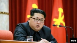 Tư liệu: Lãnh tụ Triều Tiên Kim Jong Un. Ảnh chụp ngày 12/1/2016. EPA/RODONG SINMUN 