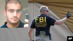 Yon ajan FBI epi yon foto Omar Mateen, nèg yo sispèk kòm atakan ki te komèt masak Orlando a.