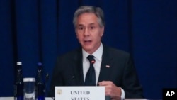 U.S. Secretary of State Antony Blinken speaks at a ministerial meeting on the situation in Venezuela, Sept. 26, 2024, in New York. (Pool via AP)