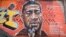 Graffiti depicting African-American man George Floyd in Nairobi, Kenya.