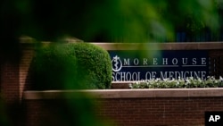 FILE - The entrance to the Morehouse School of Medicine in Atlanta is seen on May 4, 2022. 