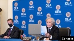 El secretario general de la OEA, Luis Almagro en la Inauguración de la 51 Asamblea General el 10 de noviembre de 2021. [Foto: Cortesía de la OEA]