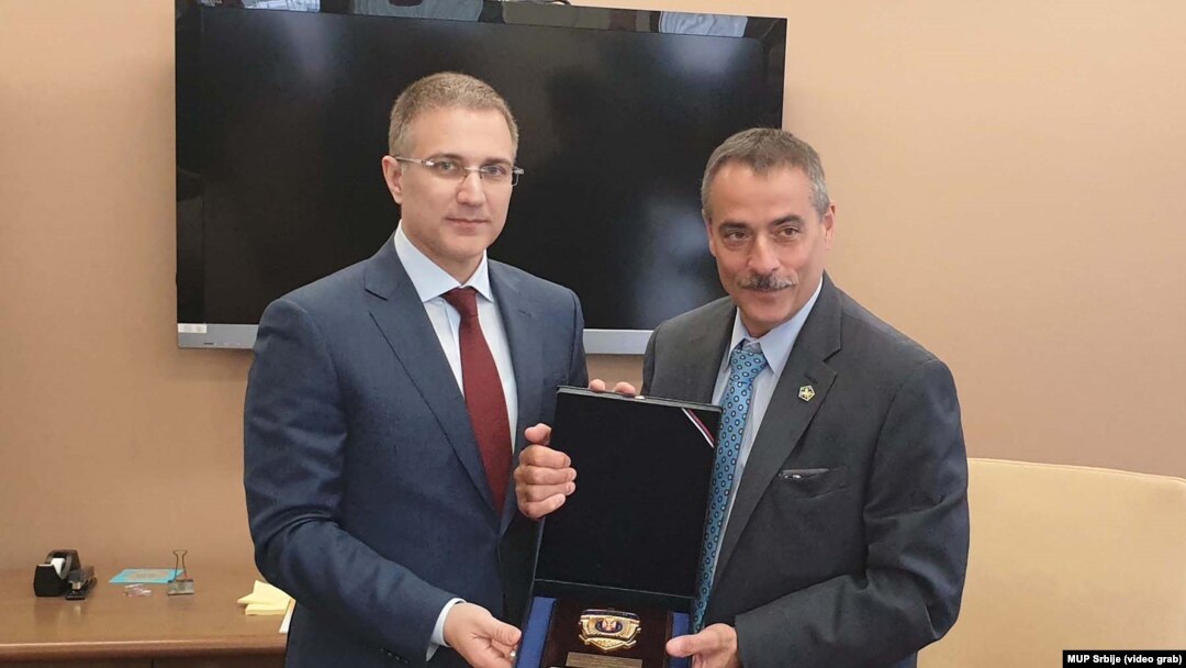 Ministar unutrašnjih poslova Nebojša Stefanović sa Tomasom Galatijem, šefom obaveštajnog biroa policije Njujorka (foto: MUP Srbije)