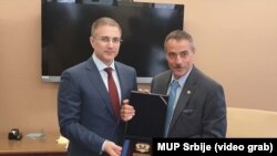 Ministar unutrašnjih poslova Nebojša Stefanović sa Tomasom Galatijem, šefom obaveštajnog biroa policije Njujorka (foto: MUP Srbije)