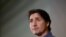 FILE - Canada's Prime Minister Justin Trudeau makes comments at an evacuation centre near Yellowknife, Northwest Territories, in Edmonton, Alberta, Canada, August 18, 2023. 