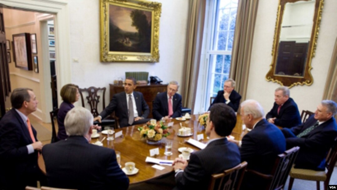 Presiden Obama berunding dengan para pemimpin Kongres dari kedua partai.