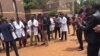 Doctors protest at Parirenyatwa Hospital in Harare.