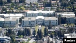 Kantor pusat Apple Inc. di Cupertino, California, bagian dari Silicon Valley, California, AS. 