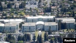 Apple's headquarters, in an aerial photo taken April 6, 2016, on Infinity Loop in in Cupertino, California, part of Silicon Valley. 