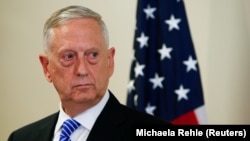 U.S. Defence Minister James N. Mattis is seen during a press conference before the commemoration of the 70th anniversary of the Marshall Plan at the George C. Marshall Center in Garmisch-Partenkirchen, Germany June 28, 2017. REUTERS/Michaela Rehle - RTS18