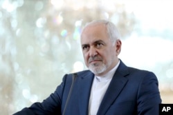 FILE - Iranian Foreign Minister Mohammad Javad Zarif speaks during a press conference in Tehran, Iran, June 10, 2019.