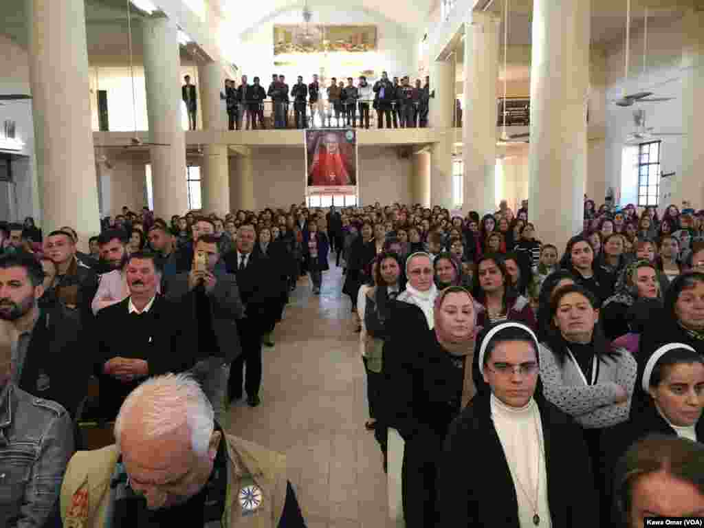 Christian villagers present in religious ceremony held in Teleskof village.