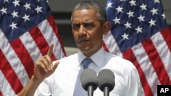 Президент США Барак Обама выступает в Джорджтаунском университете. Вашингтон. 25 июня 2013 г.