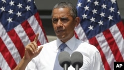 President Barack Obama speaks about climate change, Tuesday, June 25, 2013, at Georgetown University in Washington. 