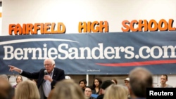 El candidato presidencial demócrata Bernie Sanders habló en la escuela secundaria Fairfield de Iowa, el 15 de diciembre 2019 (Foto: Reuters)