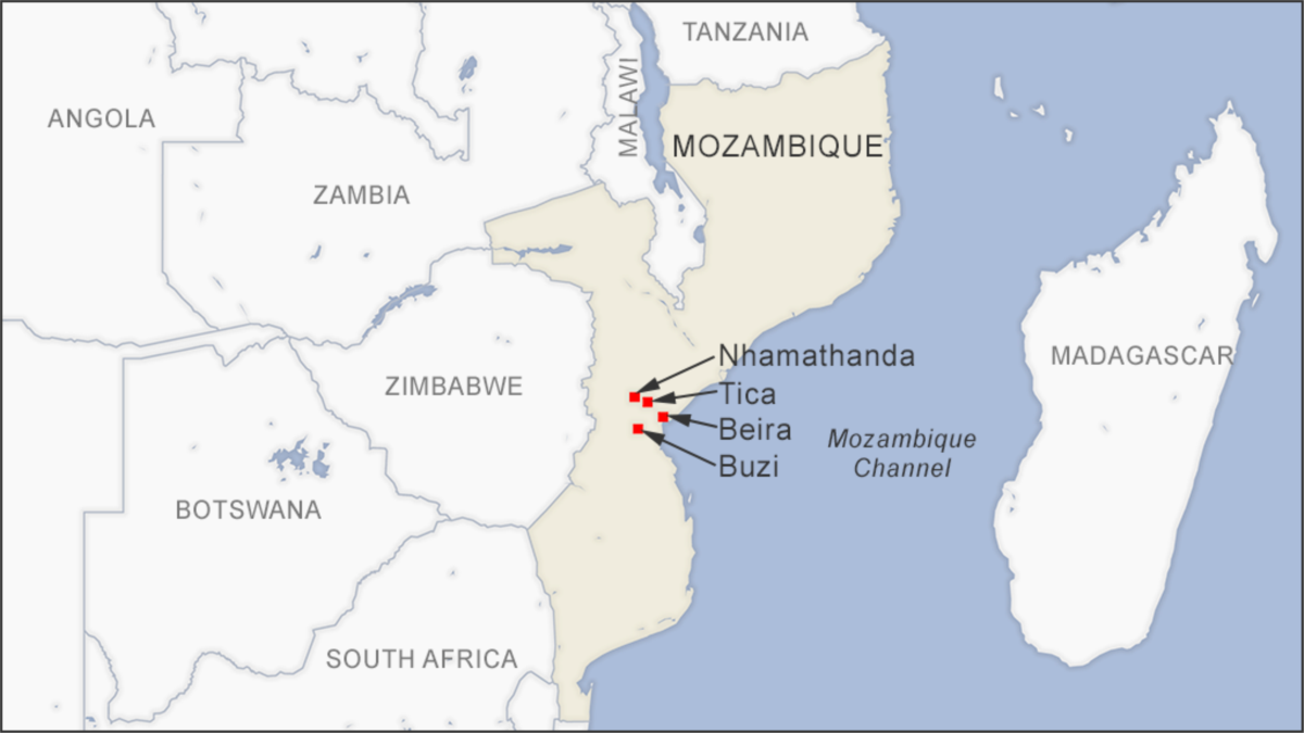 Республика мозамбик карта