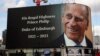 The electronic billboard at Piccadilly Circus displays a tribute to Britain's Prince Philip, Duke of Edinburgh in central London on April 9, 2021 after the announcement of the duke's death. 