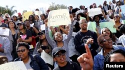 Des étudiants manifestent à l'université Stellenbosch, à Stellenbosch, Afrique du Sud, 1er septembre 2015. (Archives). REUTERS/Mike Hutchings