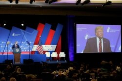 President Donald Trump speaks at the 2019 House Republican Conference Member Retreat Dinner in Baltimore, Sept. 12, 2019.