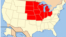 미 인구 조사국에 따른 미국 중서부 주. 