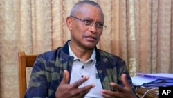 FILE - In this image from video, Tigray's regional president Debretsion Gebremichael speaks during an interview in Mekele, in the Tigray region of northern Ethiopia on July 7, 2021. 