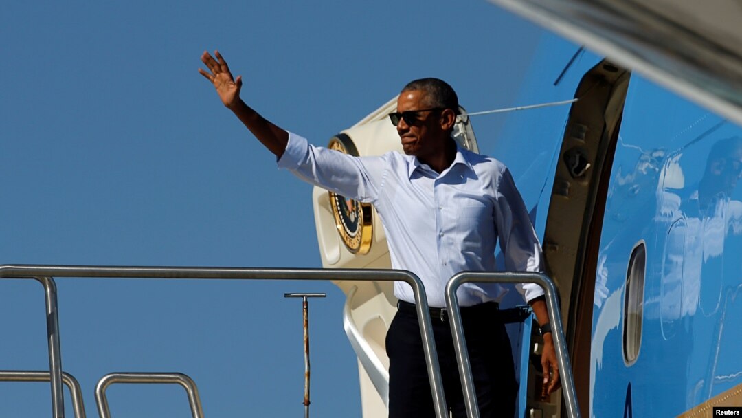 Tổng thống Mỹ Barack Obama lên đường sang tham dự các hội nghị cấp cao tại Lào và Trung Quốc, từ Sân bay Quốc tế Reno-Tahoe ở Reno, Nevada, 31/8/2016.