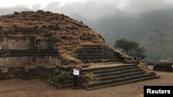 A general view of main stupa, is seen after it was discovered and unveiled to the public, during a ceremony at the Buddhist-period archeological site near Haripur, in Khyber Pakhtunkhwa (KPK) province, Pakistan, Nov. 15, 2017. 