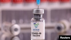 FILE PHOTO: Illustration shows vial labelled "Sinopharm COVID-19 Vaccine\