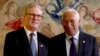 Britain's Prime Minister Keir Starmer, left, poses with European Council President Antonio Costa as he arrives for an EU summit at the Egmont Palace in Brussels, Monday, Feb. 3, 2025. 