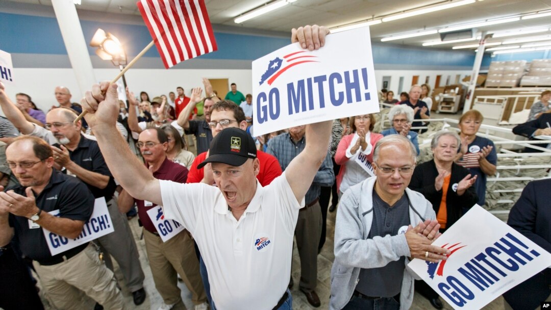 Kampanye untuk pemilu sela di Kentucky, AS (28/10). (AP/Scott Applewhite) 