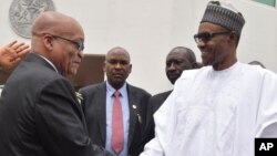 Shugaban South Afirka Jacob Zuma da Shugaban Najeriya Muhammad Buhari