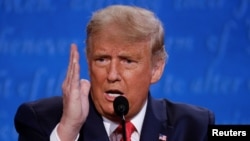 Predsednik Donald Tramp tokom debate 