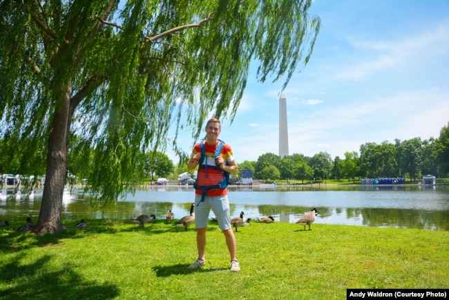Mikah Meyer at Constitution Gardens, a park area in DC, May 20, 2016.
