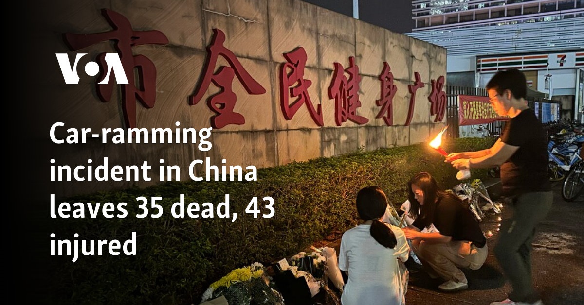 Car-ramming incident in China leaves 35 dead, 43 injured