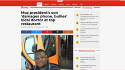 Filho de Presidente moçambicano acusado de agressão a dois sul-africanos