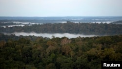 FILE - A view is seen from the Amazon Tall Tower Observatory (ATTO) in Sao Sebastiao do Uatuma in the middle of the Amazon forest in Amazonas state, Jan. 8, 2015. 