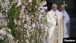Đức Giáo Hoàng Phanxicô cử hành Thánh Lễ tại Quảng trường Thánh Phê Rô, ngày 5/4/2015.