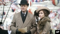 Colin Firth as King George VI and Helena Bonham Carter as the Queen Mother in Tom Hooper's film THE KING'S SPEECH.