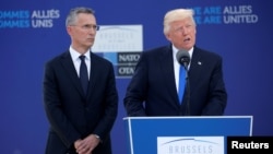 President Donald Trump at NATO headquarters