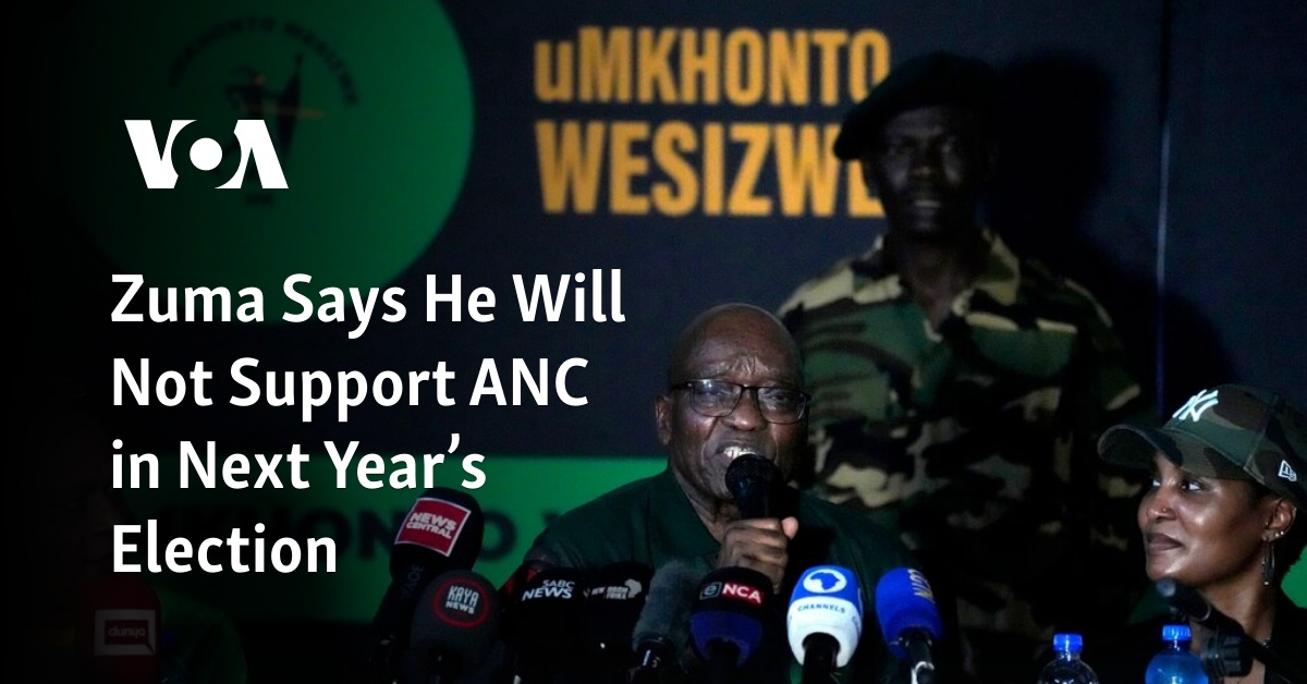 Zuma says he will not vote for ANC in South Africa's election