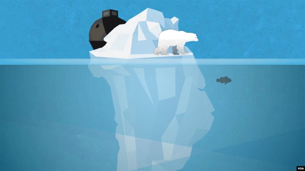 "Groenlandia se derrite". Ilustración de Brian Williamson, Voz de América.