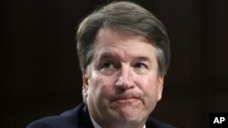 In this September 6, 2018 photo, Supreme Court nominee Brett Kavanaugh appears before the Senate Judiciary Committee in Washington. (AP Photo/Alex Brandon)