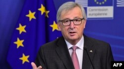 Presiden Komisi Eropa Jean-Claude Juncker memberikan keterangan kepada media di Brussels, Belgia (foto: dok).