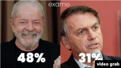 Pesquisa Exame dá vantagem a Lula da Silva (esq) na disputa pela Presidência do Brasil contra Jair Bolsonaro (dir)