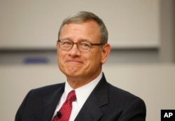 FILE - U.S. Supreme Court Chief Justice John Roberts attends an event at the Victoria University of Wellington in New Zealand, July 26, 2017.